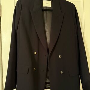 Aritzia Wilfred Black-suit. 
Size 6 double breasted blazer, size 10 pants.